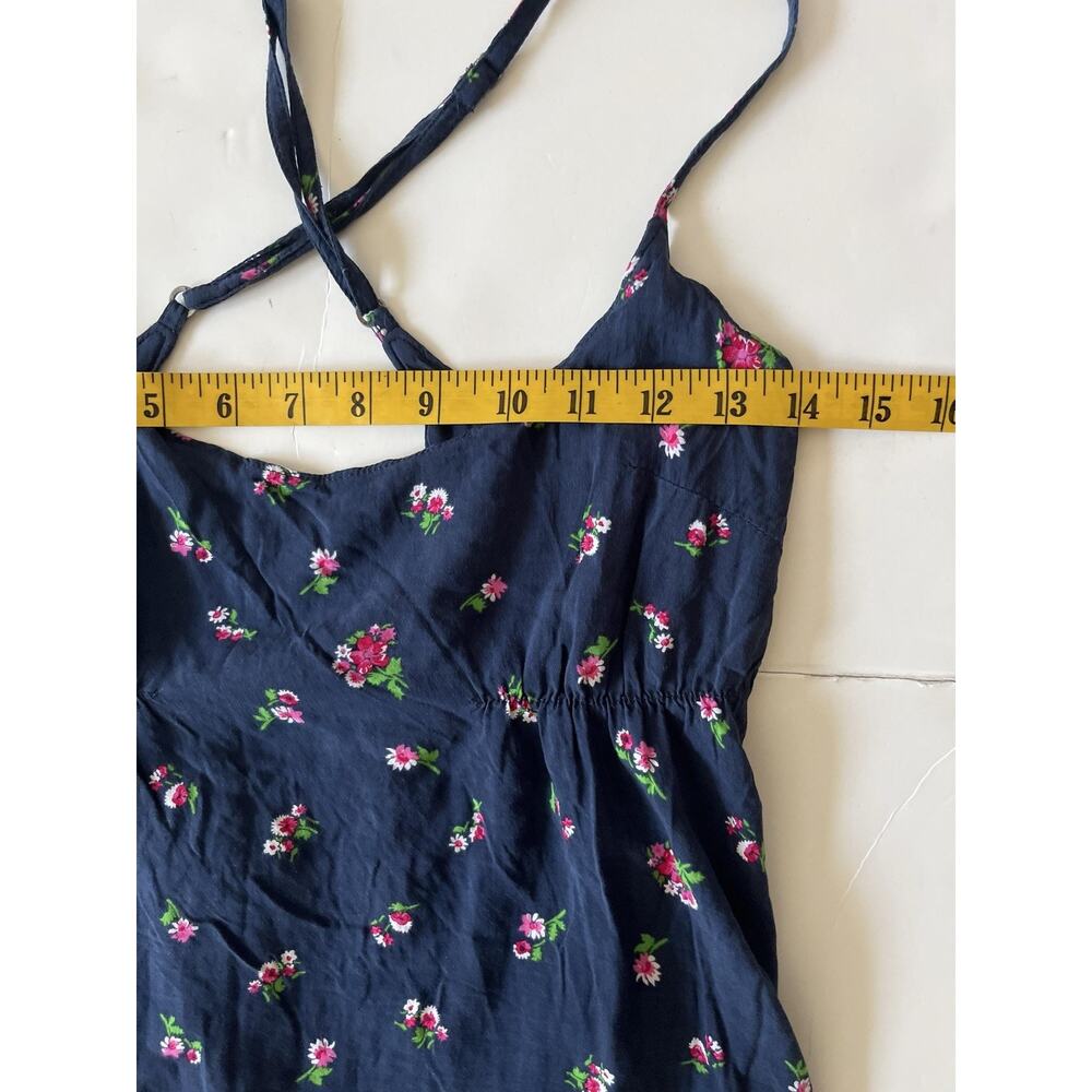 Abercrombie & Fitch Dress Womens M Blue Floral Maxi Sundress Lined Strappy - Picture 3 of 8